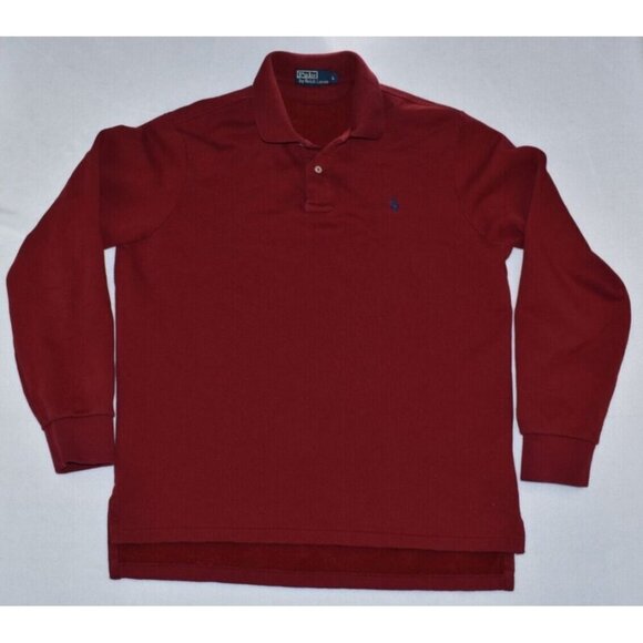 Polo Ralph Lauren Men's Polo Sweater Size L Red Pullover Fleece Lined - Picture 1 of 13